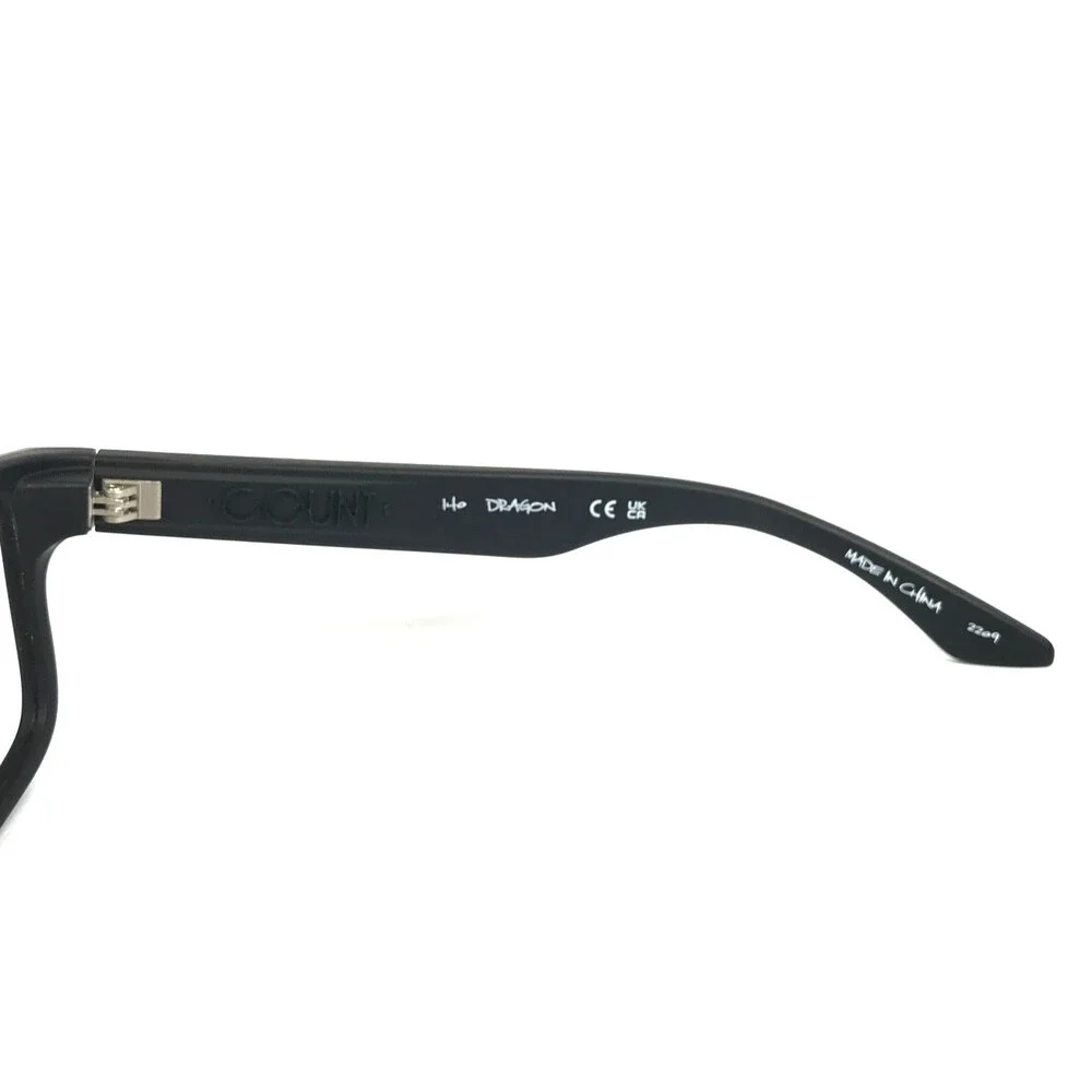Dragon Eyeglasses Frame DR COUNT LL 002 Matte Black Rectangle Full Rim 58-15-140